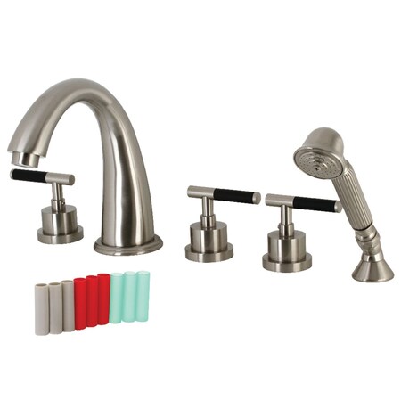 Kingston Brass KS23685CKL Roman Tub Faucet with Hand Shower, Brushed Nickel KS23685CKL